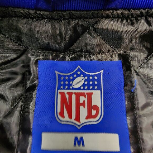 Buffalo Bills Jacket Satin Bomber Coat NFL Team Varsity Button Mens Medium New! - Picture 11 of 12
